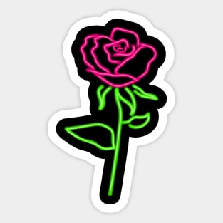 Neon Rose Sticker